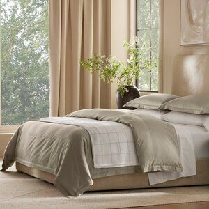 Boll & Branch Organic Cotton Light Brown King/Cal King Duvet with Matching Shams
